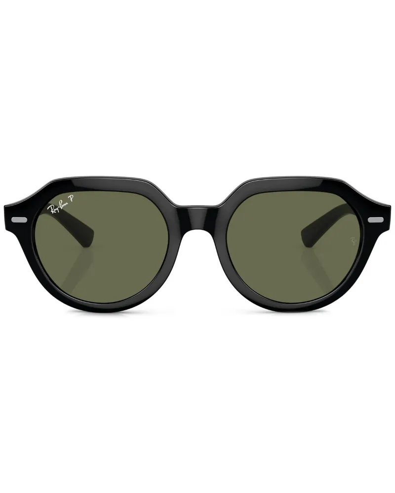 Ray Ban Gina Sonnenbrille mit rundem Gestell - Schwarz Schwarz
