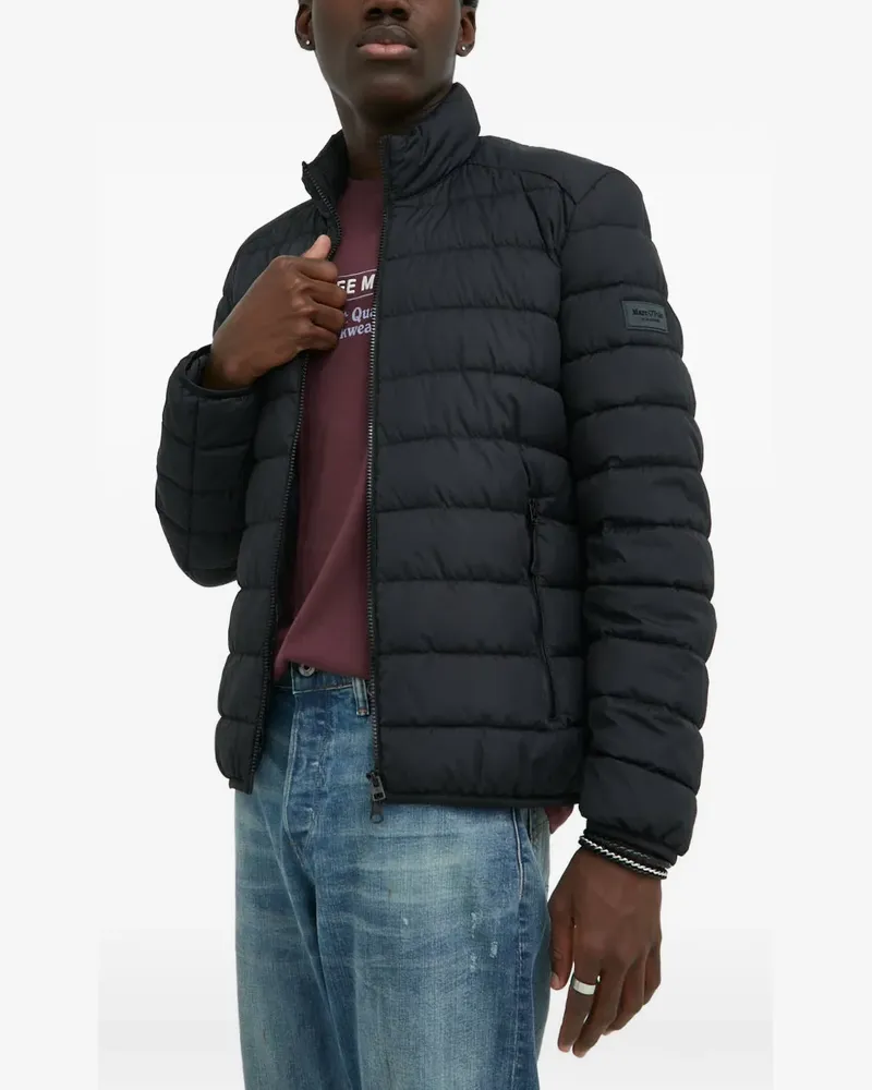 Marc O'Polo logo-patch quilted jacket - Schwarz Schwarz