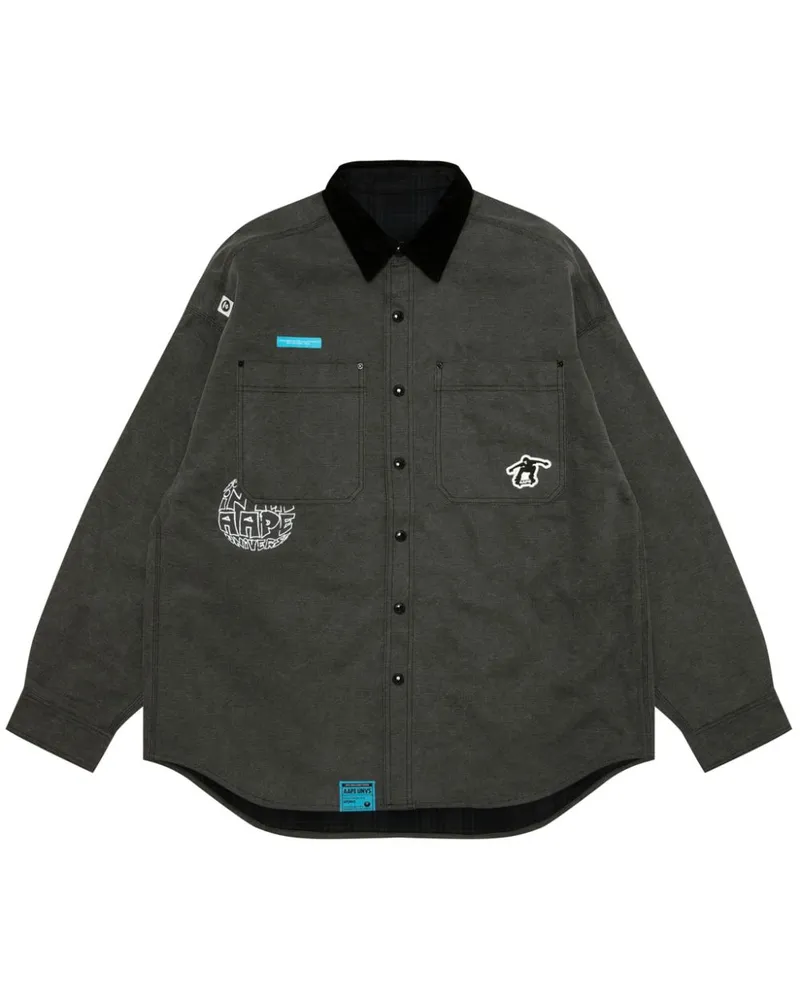 BAPE Hemd mit Logo-Stickerei - Schwarz Schwarz