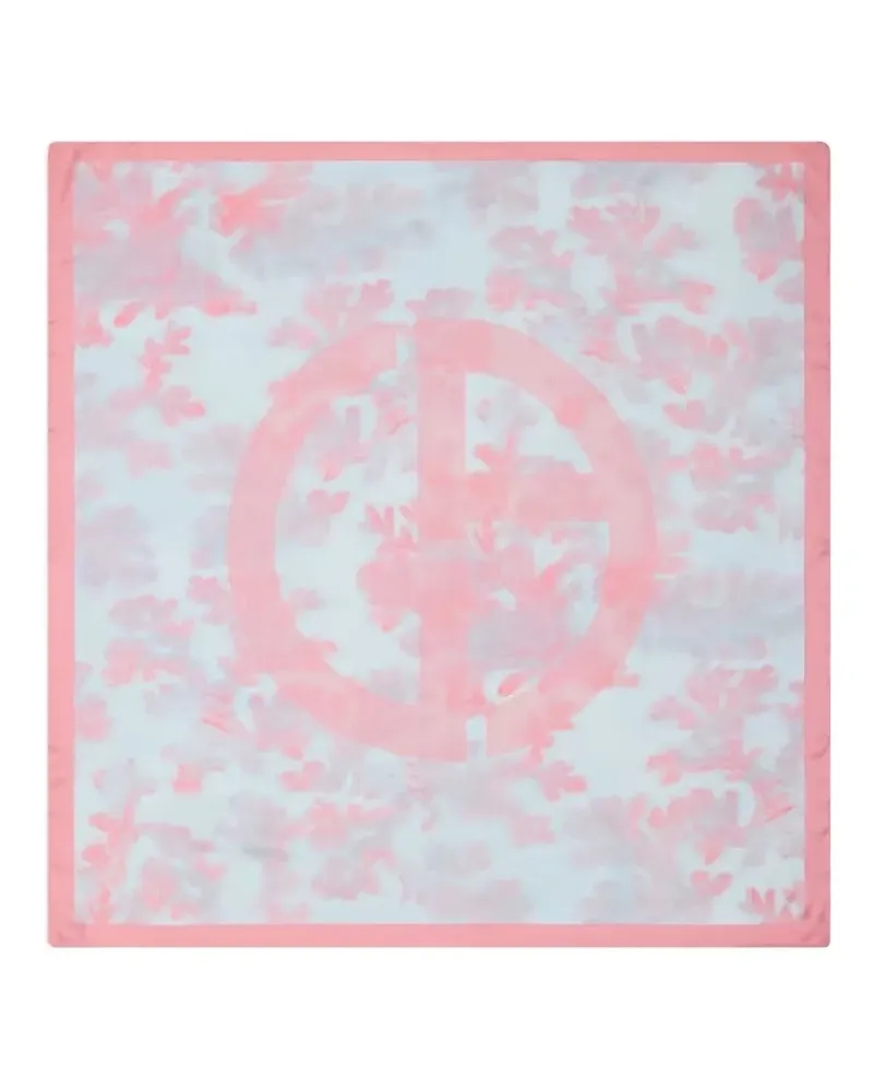 Giorgio Armani Schal mit Blumen- und Logo-Print - Rosa Rosa