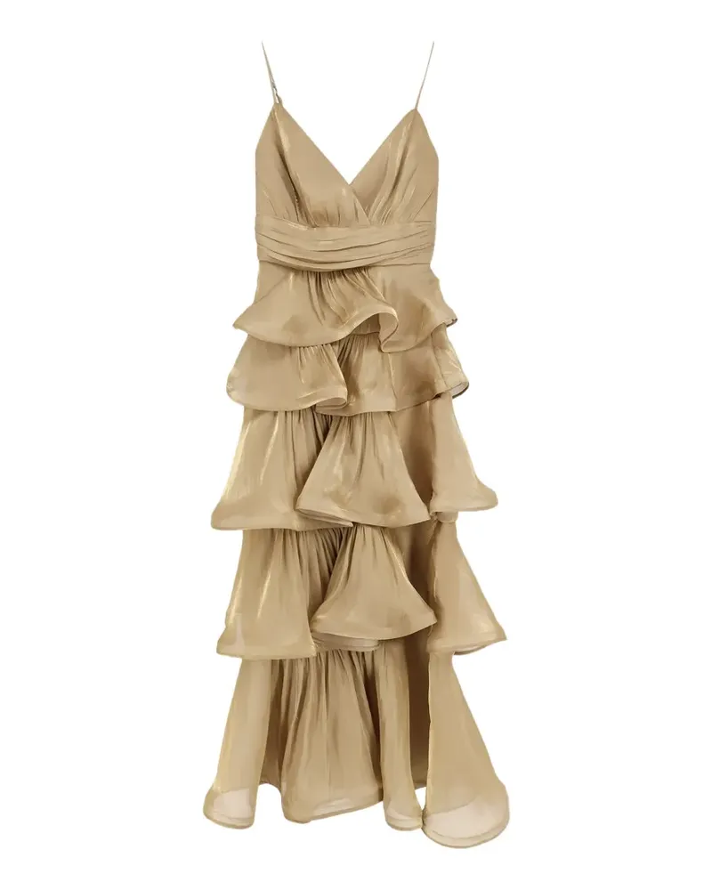 ACTUALEE ruffled tiered maxi dress - Nude Nude