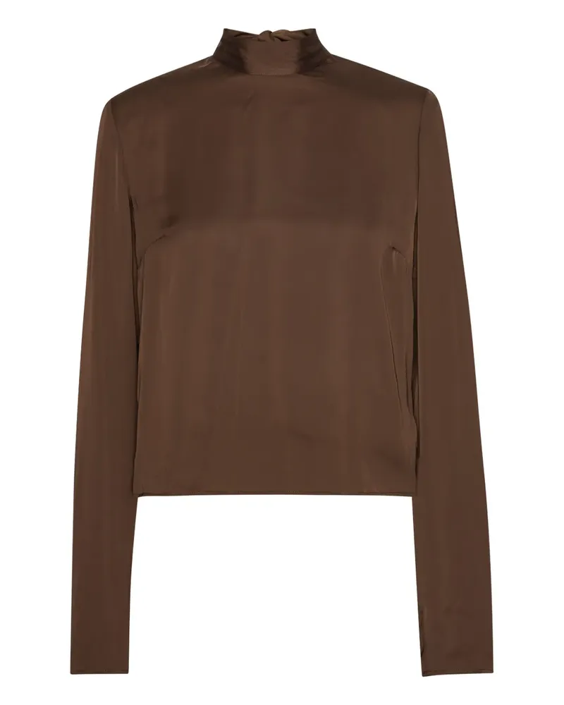 ROTATE Birger Christensen Langarmshirt mit drapiertem Rücken - Braun Braun
