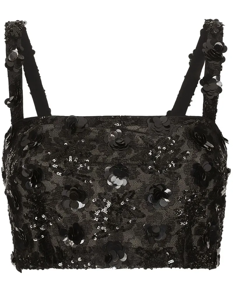 Dolce & Gabbana Bralet mit Pailletten - Schwarz Schwarz