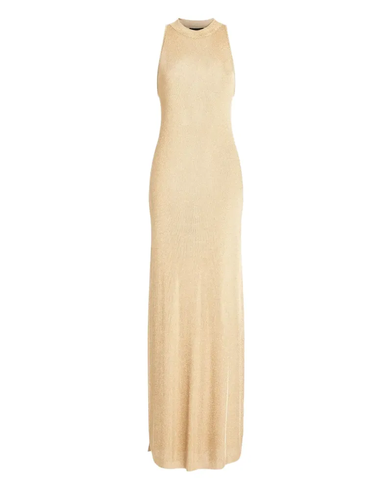 SER.O.YA Maxikleid in Metallic-Optik - Gold Gold
