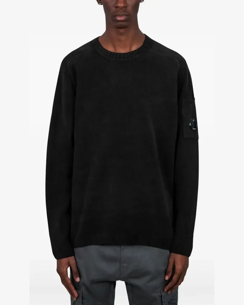 C.P. Company crew-neck logo-patch sweatshirt - Schwarz Schwarz