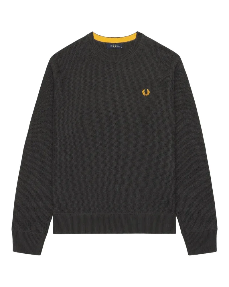 Fred Perry Pullover in Waffelstrick - Grau Grau