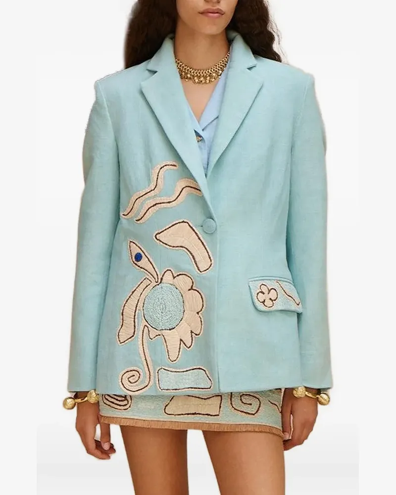 ALEMAIS Bestickter Azar Blazer - Blau Blau