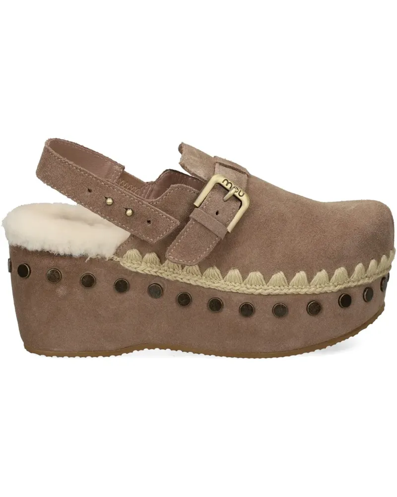 Mou Mules mit Nieten 67mm - Nude Nude