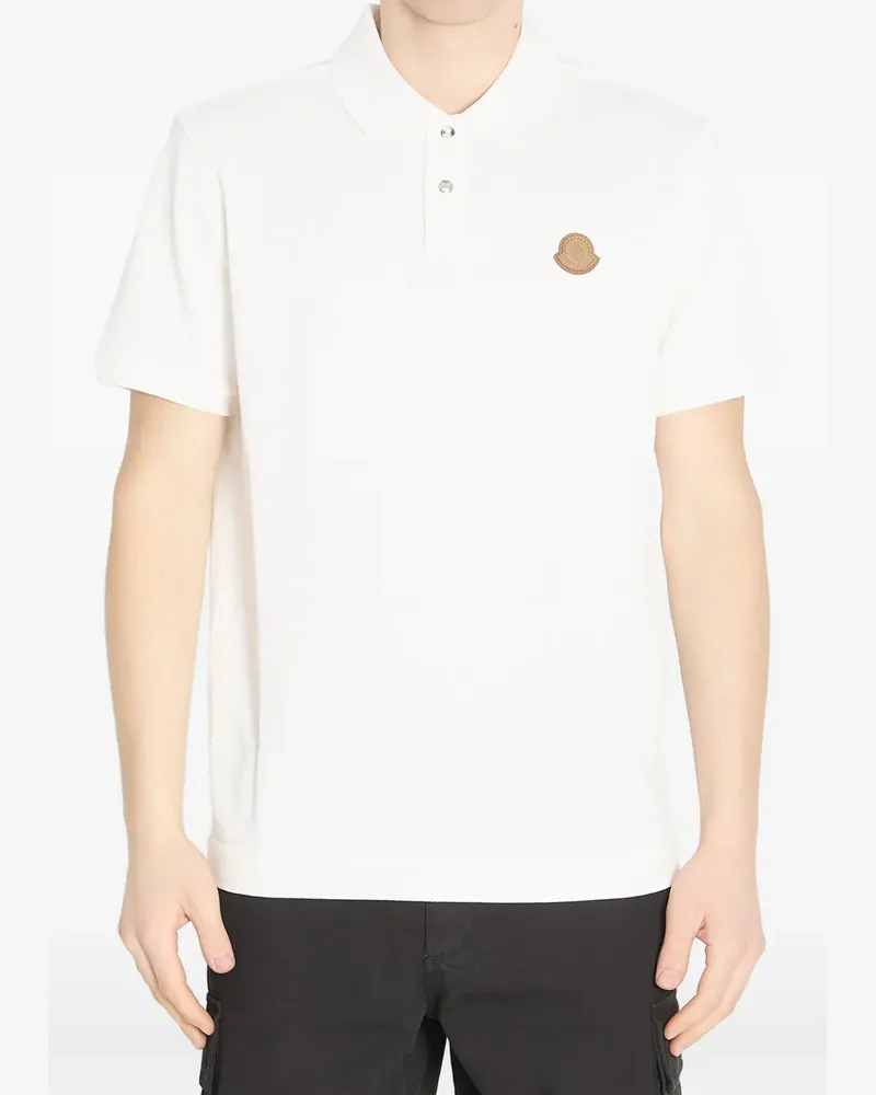 Moncler logo-patch polo shirt - Weiß Weiß