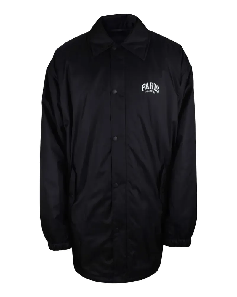 Balenciaga Hemdjacke mit Logo-Print - Schwarz Schwarz