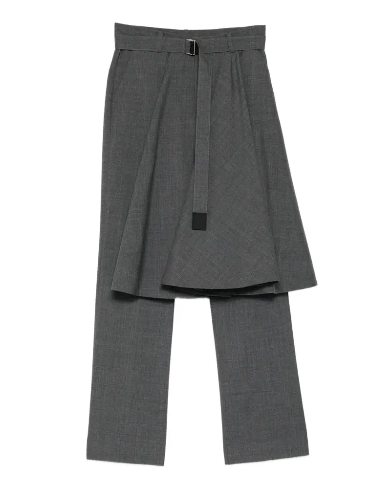 Sacai Hose im Layering-Look - Grau Grau