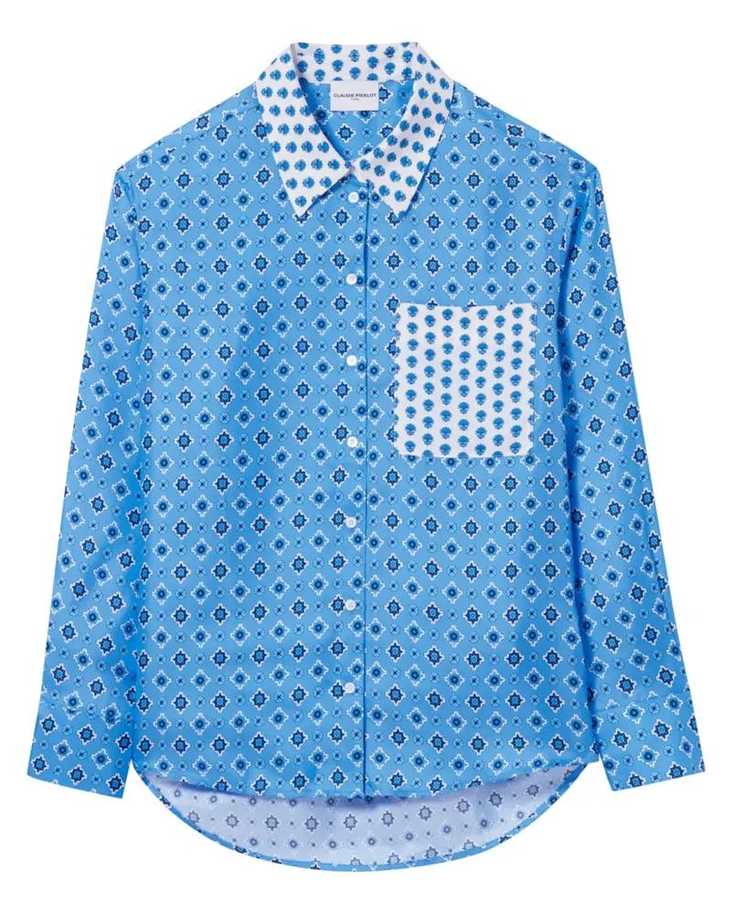 Claudie Pierlot Hemd mit grafischem Print - Blau Blau