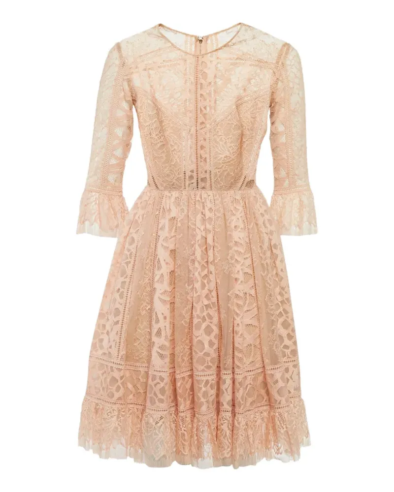 Elie Saab Spitzenkleid mit Rüschen - Rosa Rosa