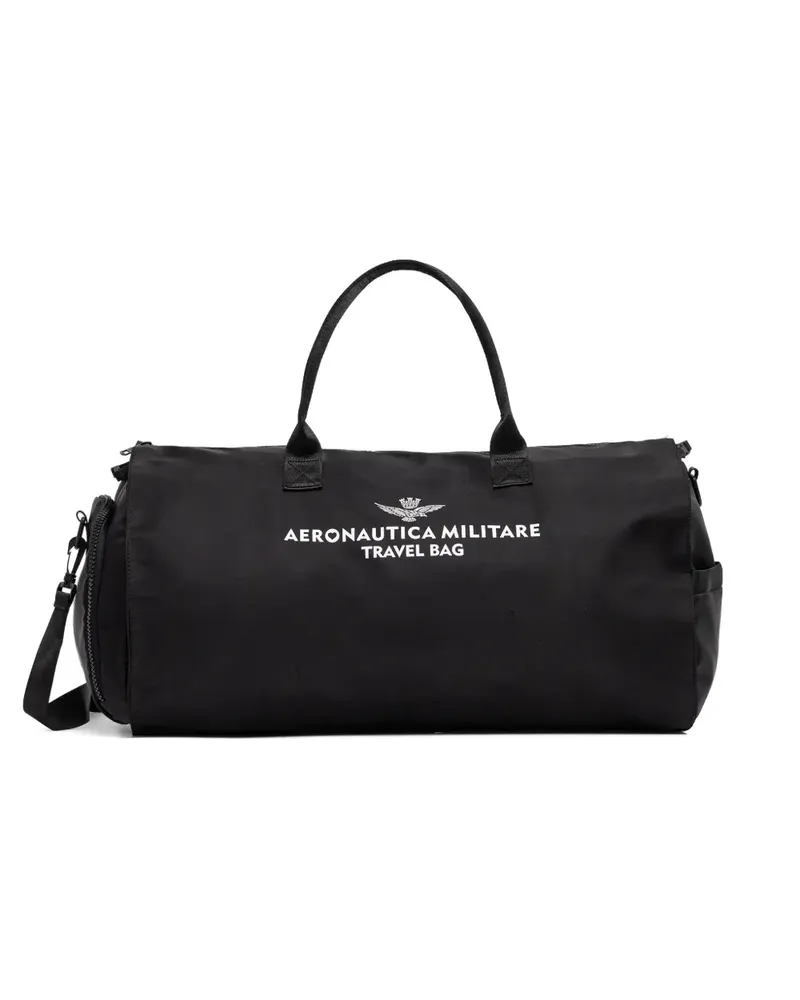 Aeronautica Militare logo-print holdall - Schwarz Schwarz