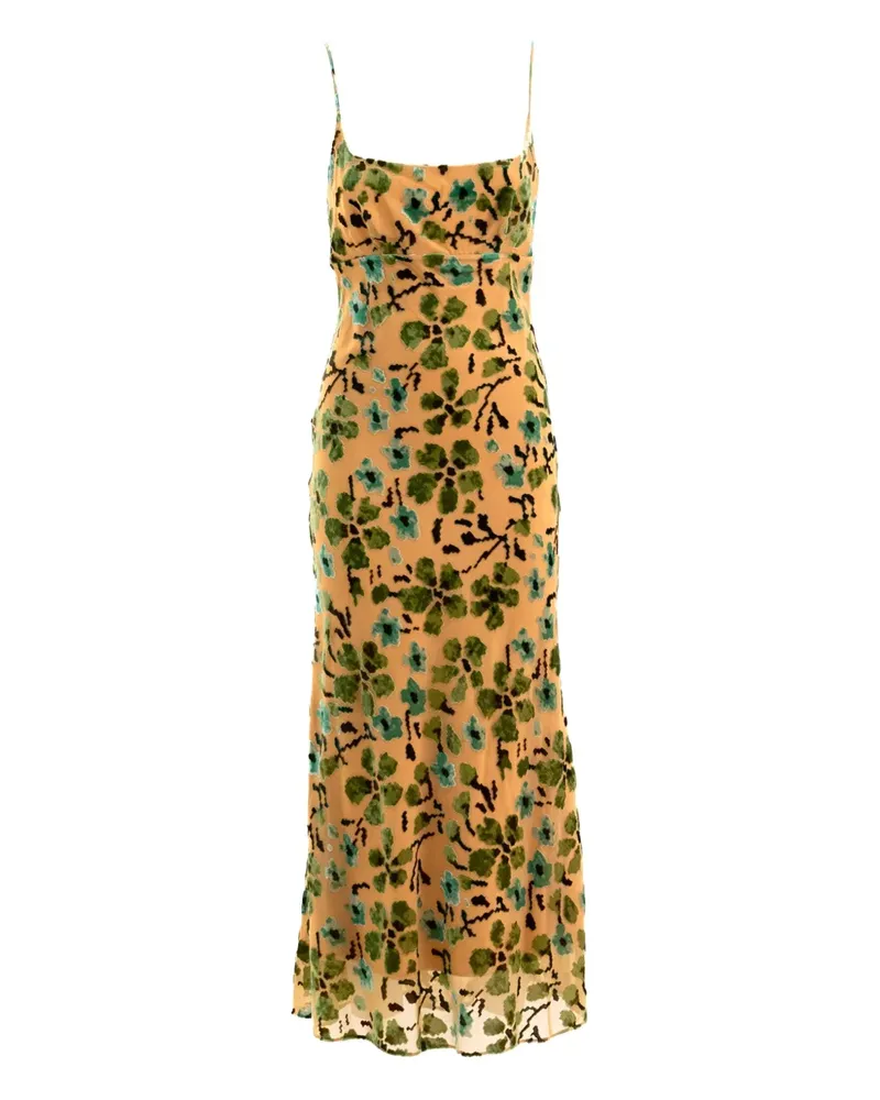 STAUD Midikleid mit Blumen-Print - Gelb Gelb