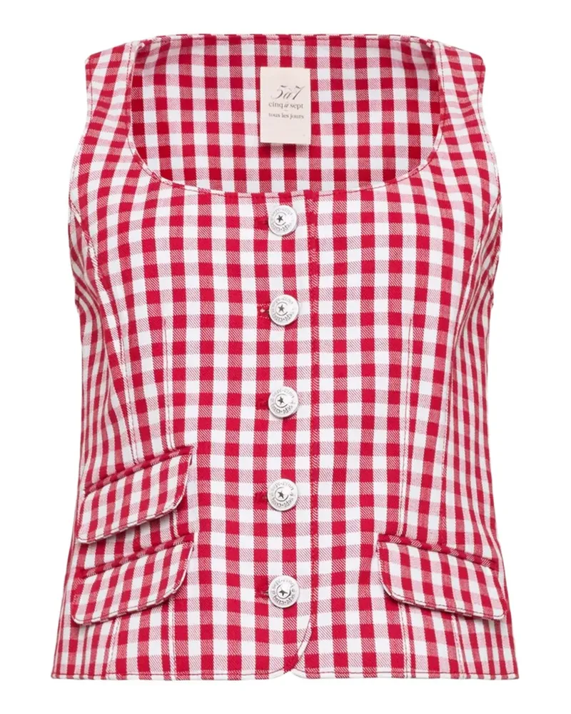 Cinq à Sept Lovina Oberteil mit Vichy-Karo - Rot Rot