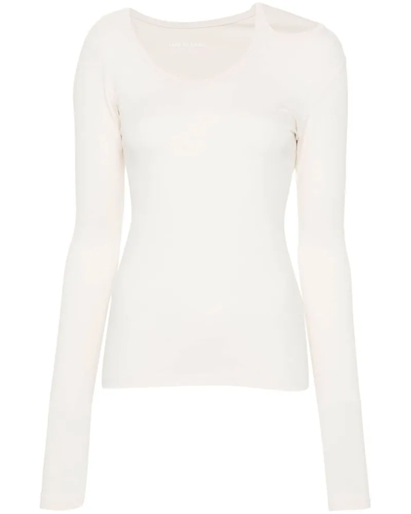 LOW CLASSIC long-sleeve asymmetric T-shirt Neutrals