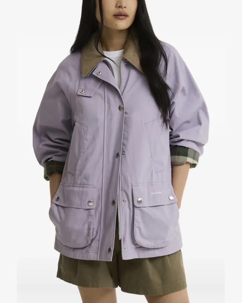 Barbour Beadnell Jacke mit Cordkragen - Violett Violett
