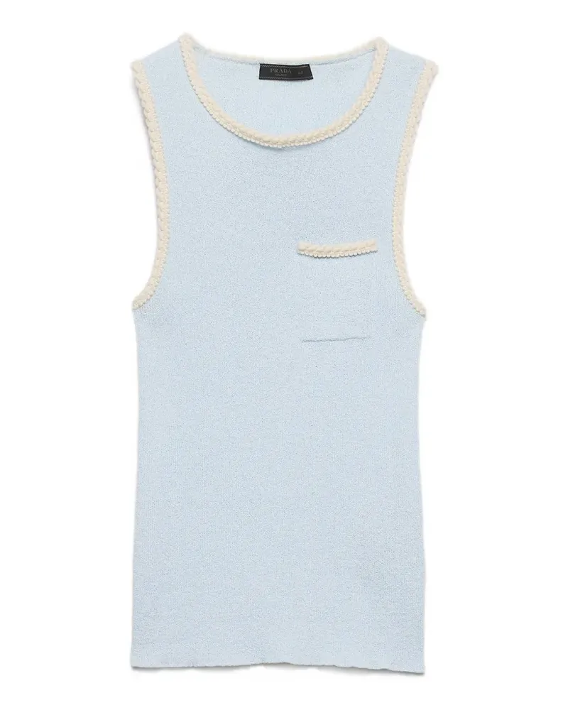 Prada contrast-trim tank top - Blau Blau