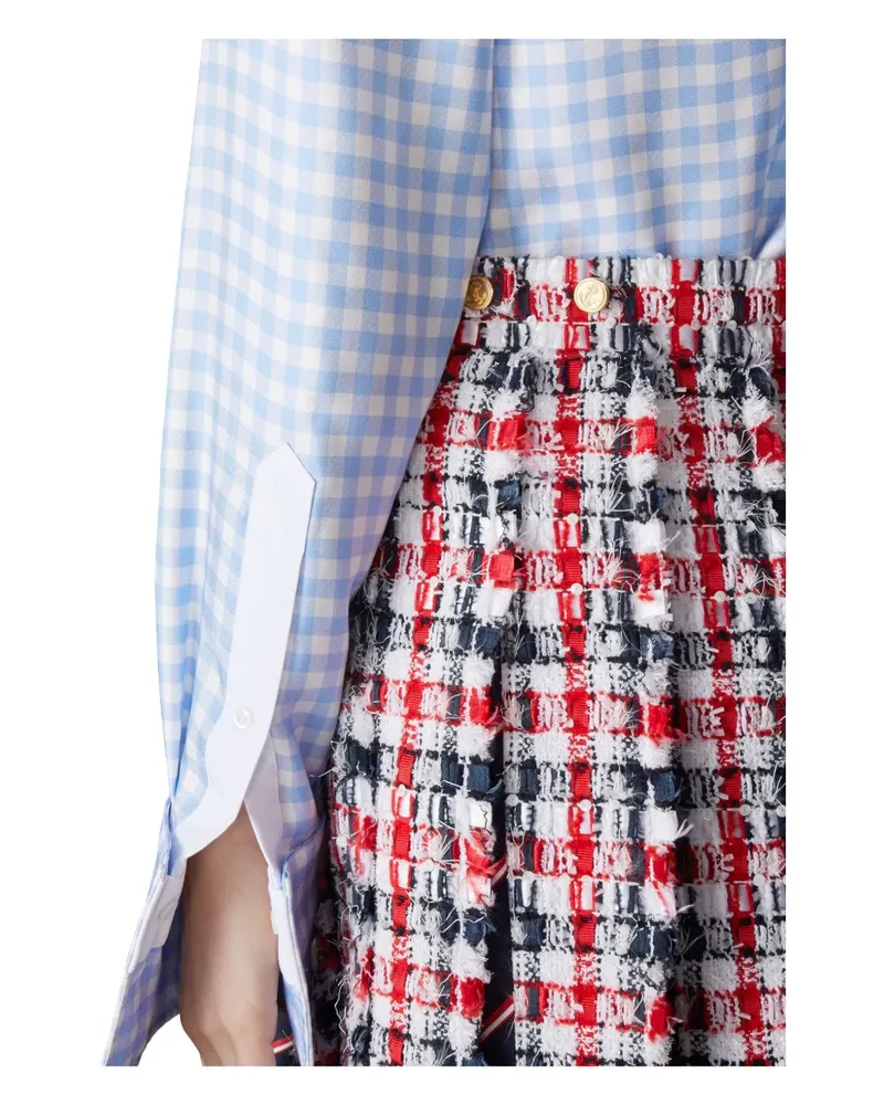 Thom Browne Faltenrock mit ausgefransten Kanten - Rot Rot