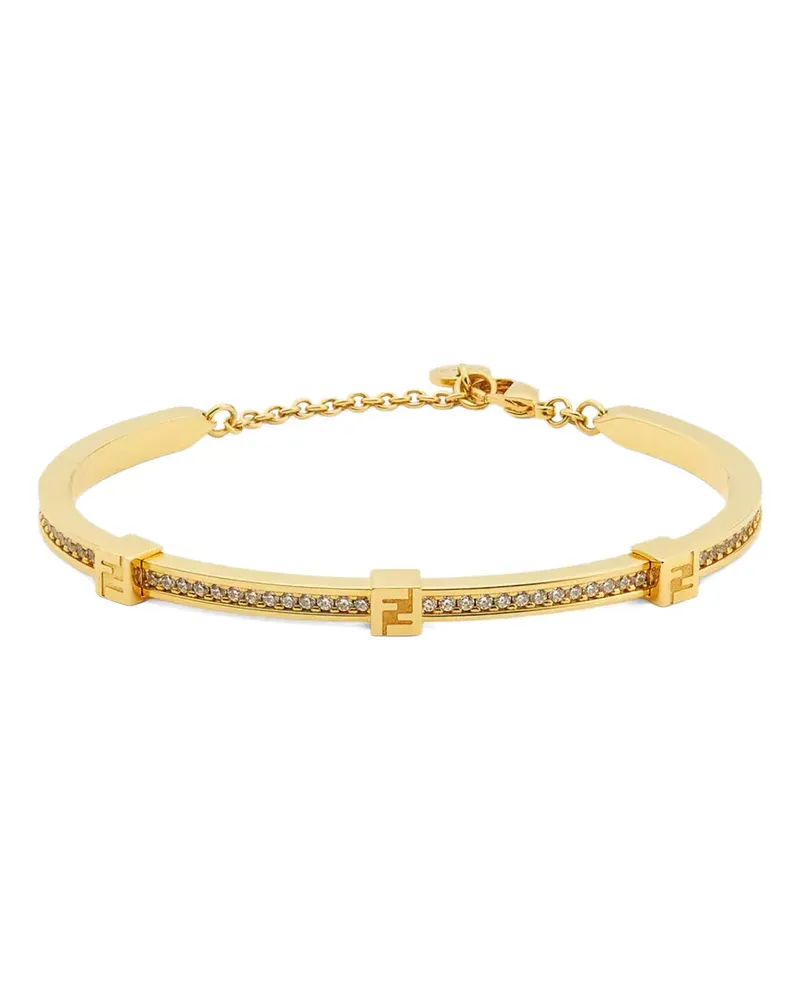 Fendi Forever crystal-embellishment bracelet - Gold Gold