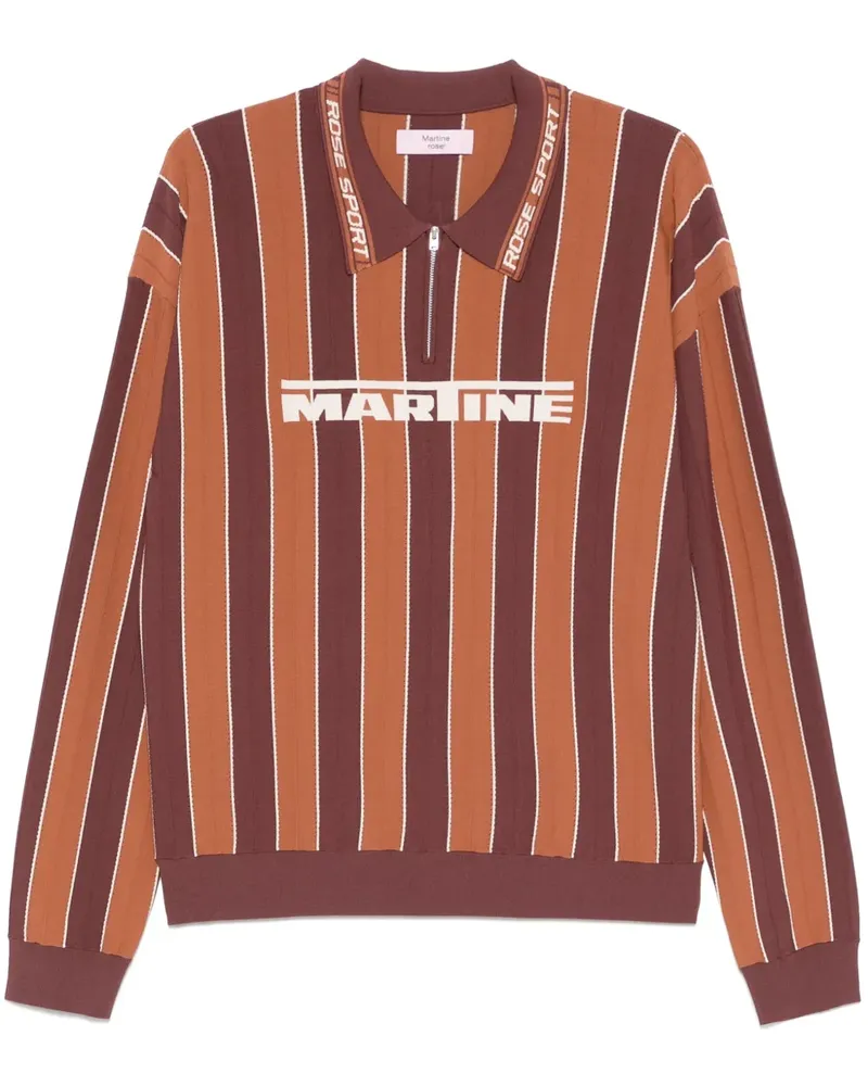 Martine Rose Gestreiftes Poloshirt - Braun Braun