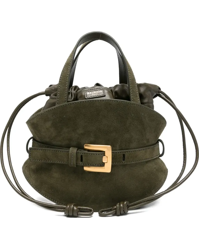 Balmain buckle suede tote bag - Grün Grün