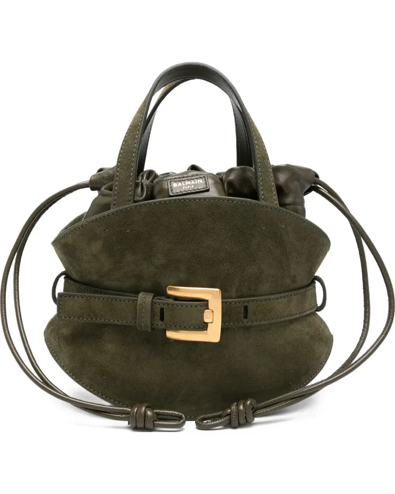 Balmain buckle suede tote bag - Grün Grün