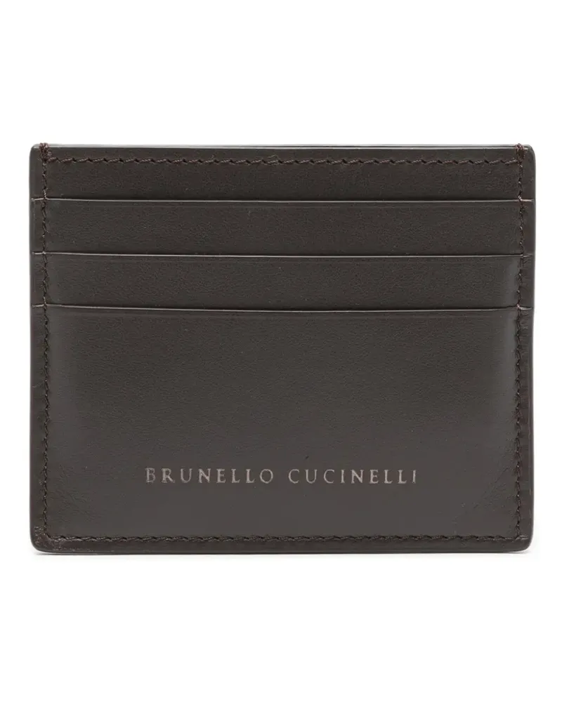 Brunello Cucinelli logo-detail card holder - Braun Braun