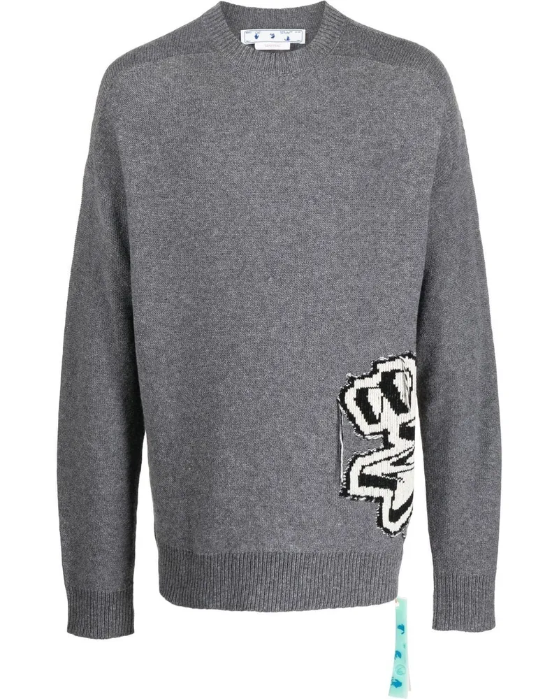 OFF-WHITE Grob gestrickter Pullover Grau