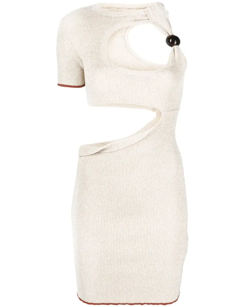 Jacquemus Asymmetrisches Strickkleid - Nude Nude