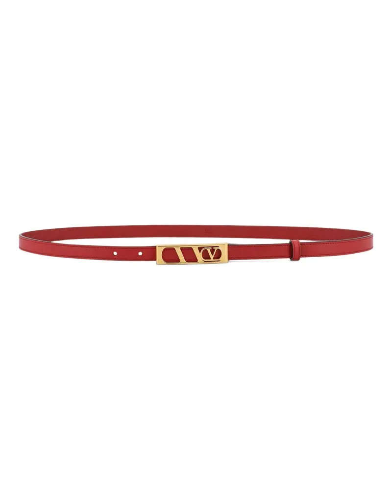Valentino Garavani logo-buckle leather belt - Rot Rot