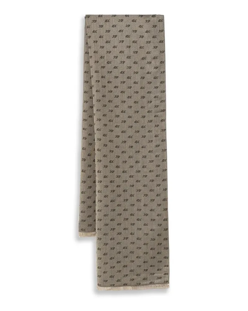 Armani Exchange Ausgefranster Schal mit Jacquard-Logo - Nude Nude