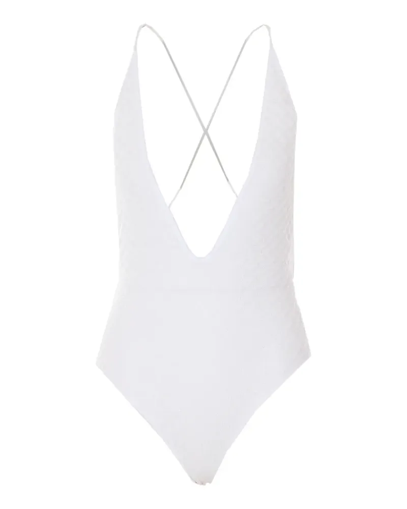 Missoni Badeanzug mit V-Ausschnitt - Weiß Weiß