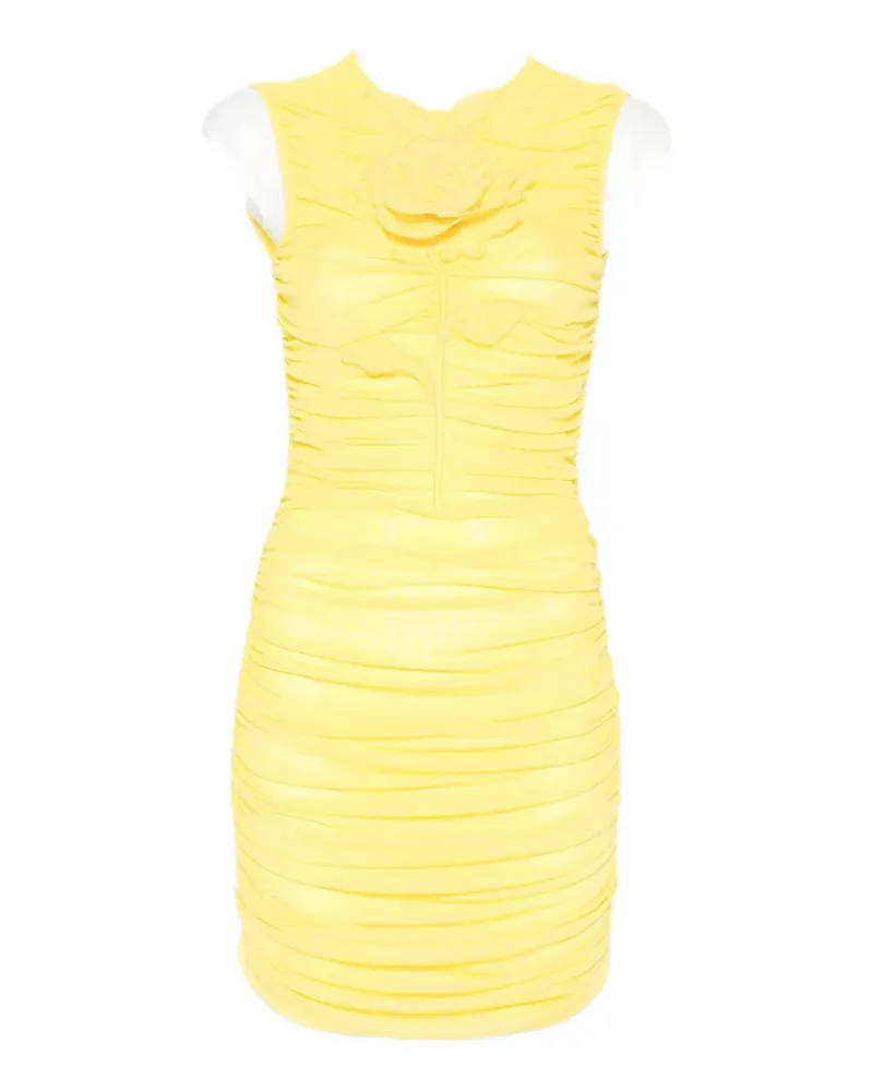 David Koma ruched mini dress - Gelb Gelb