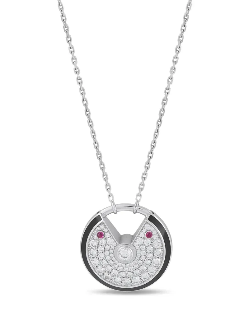 Cartier Amulette de  XS Halskette mit Diamanten - Silber Silber
