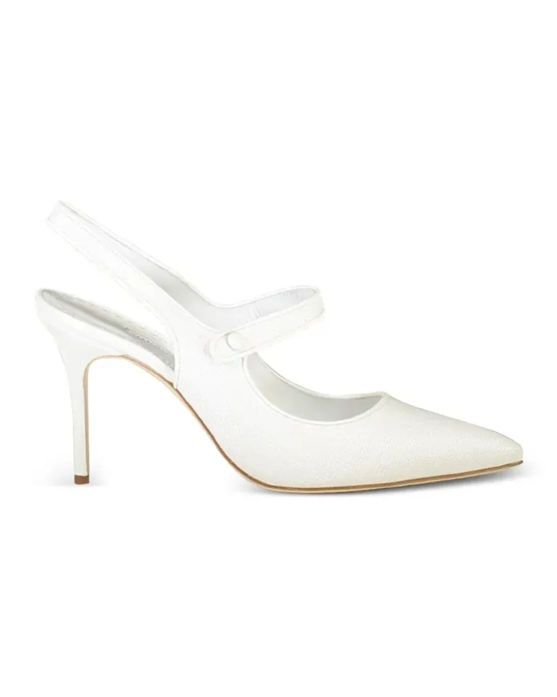 Manolo Blahnik Campari slingback strap pumps - Weiß Weiß