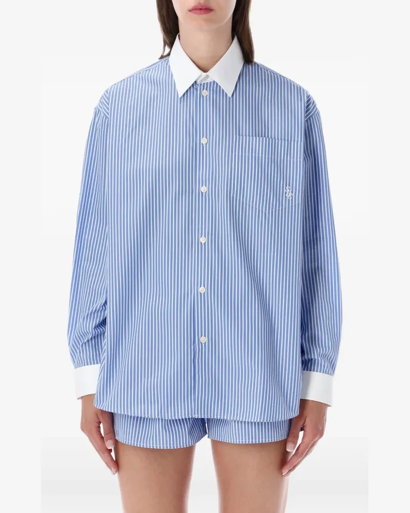 SPORTY & RICH Gestreiftes Hemd - Blau Blau