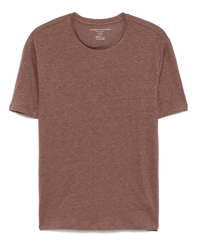 Majestic T-Shirt mit Rundhalsausschnitt - Braun Braun