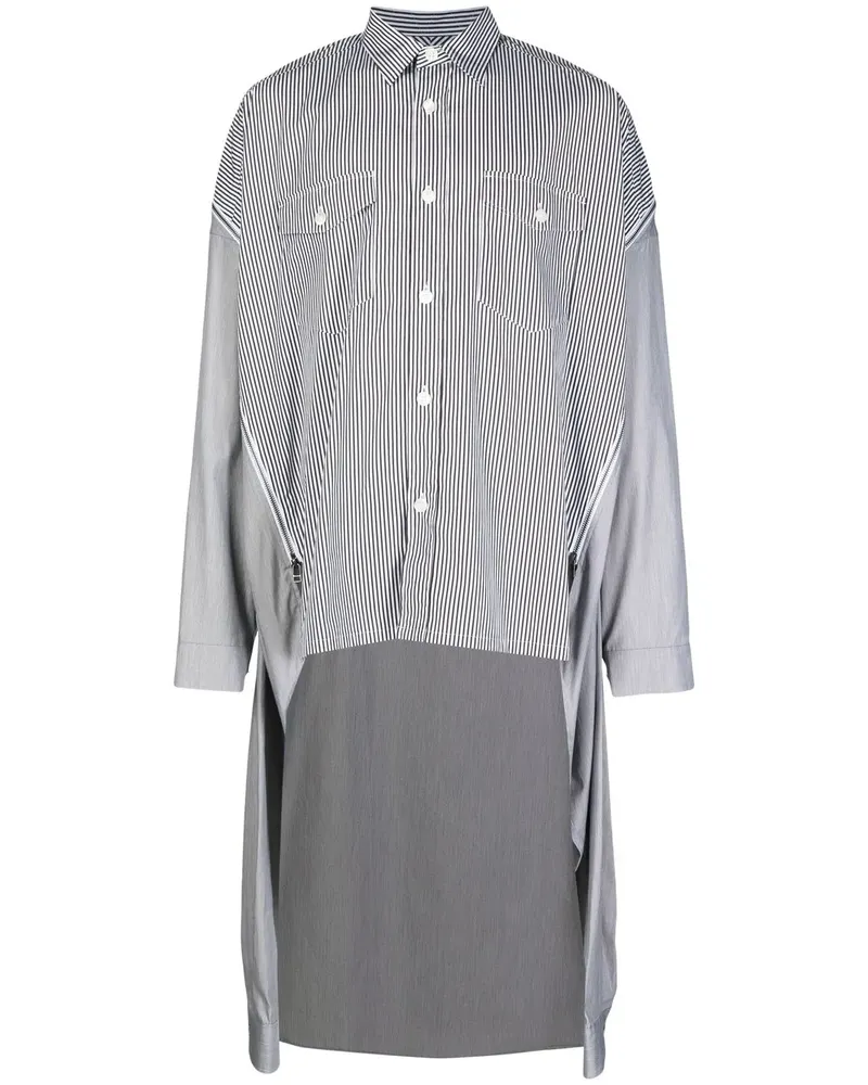 FACETASM Gestreiftes Hemd im Oversized-Look - Grau Grau