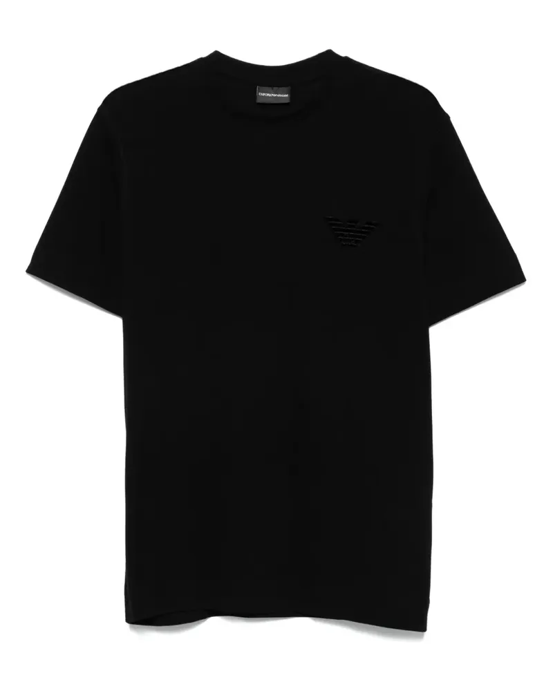 Emporio Armani T-Shirt mit Adleremblem - Schwarz Schwarz