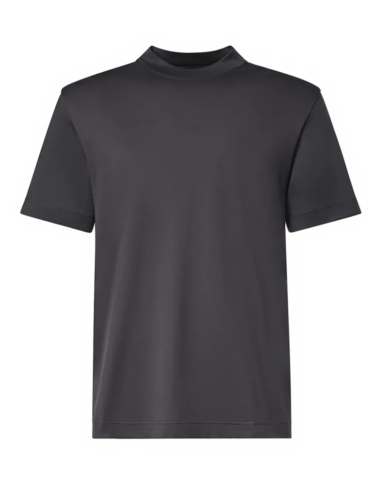 Eleventy T-Shirt mit Stehkragen - Schwarz Schwarz