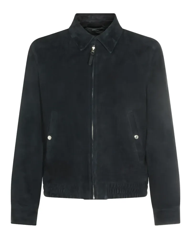 Mackage Giovanni-Su zipped suede jacket - Blau Blau