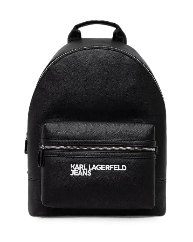 Karl Lagerfeld logo-print zip-around backpack - Schwarz Schwarz