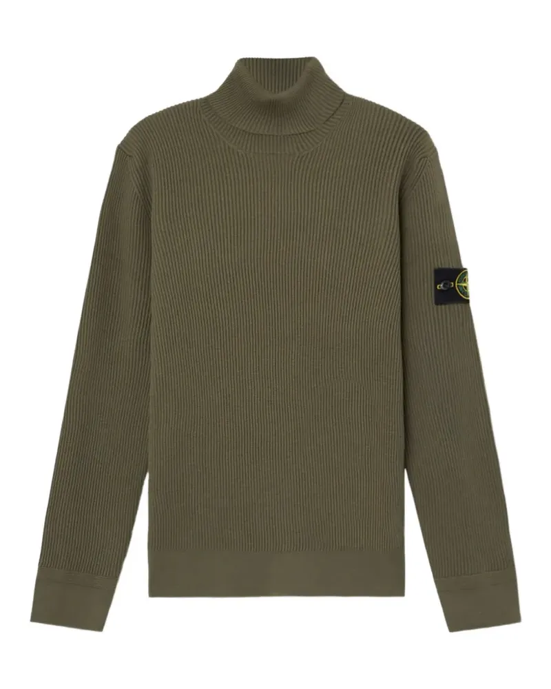 Stone Island Gerippter Rollkragenpullover - Grün Grün