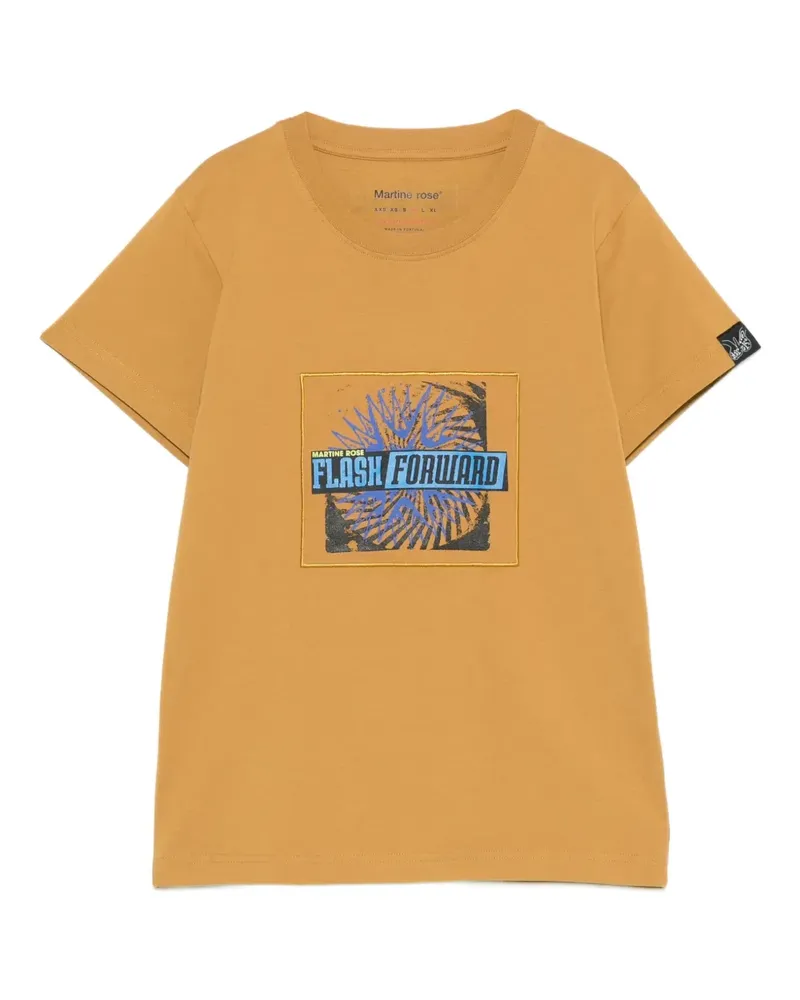 Martine Rose Shrunken graphic-print T-shirt - Braun Braun
