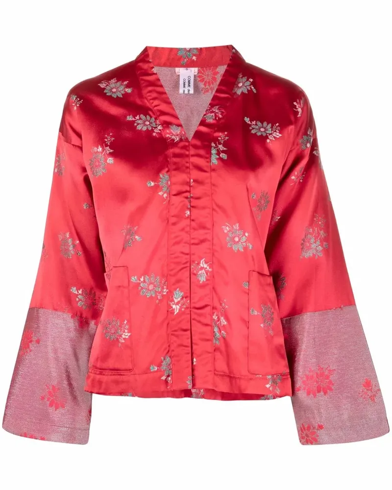 Comme des Garçons Florale Jacke im Metallic-Look - Rot Rot