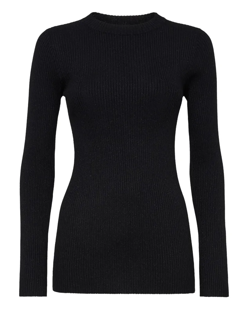Brunello Cucinelli Fein gestrickter Pullover - Schwarz Schwarz