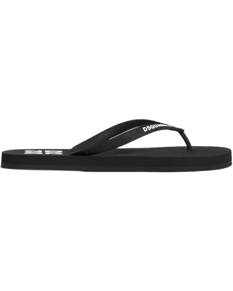 Dsquared2 Upside Down Flip-Flops mit Riemen - Schwarz Schwarz