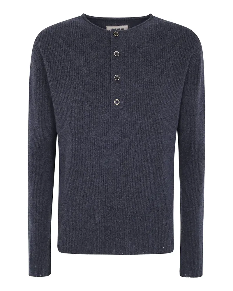 Uma Wang Geripptes Henley-Poloshirt - Grau Grau